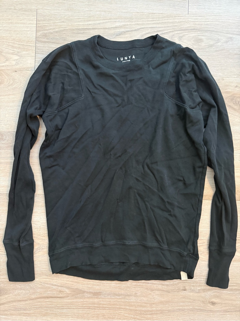 Lunya Pima Cotton Long Sleeve Crew Size XS